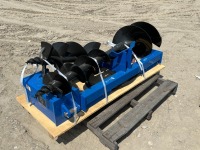 UNUSED GIYI AUGER ATTACHMENT KIT W/16",10", 8" AUGER BITS, fits skidsteer --(LOCATED IN COLTON, CA)--